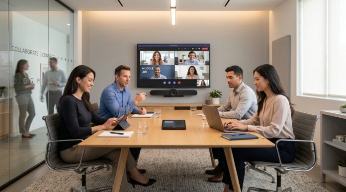 Moderna huddle soba sa 4 osobe, video barom i Teams pozivom